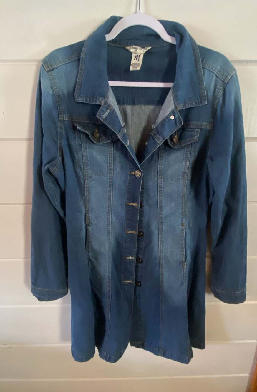 Indigo Rein Women's Long Denim Jacket Dress Size M